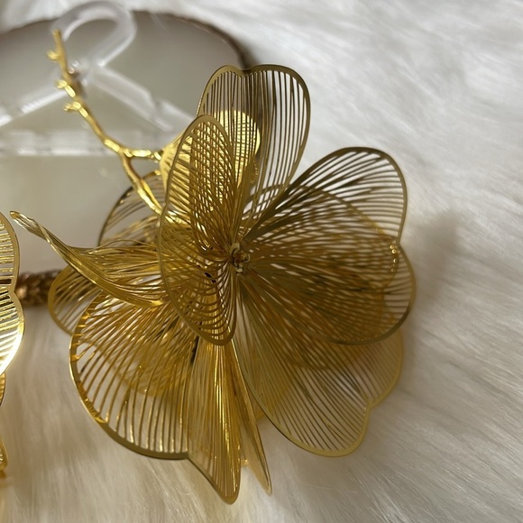 Zara Gold Branch Flower Drop Earrings - Picture 7 of 14